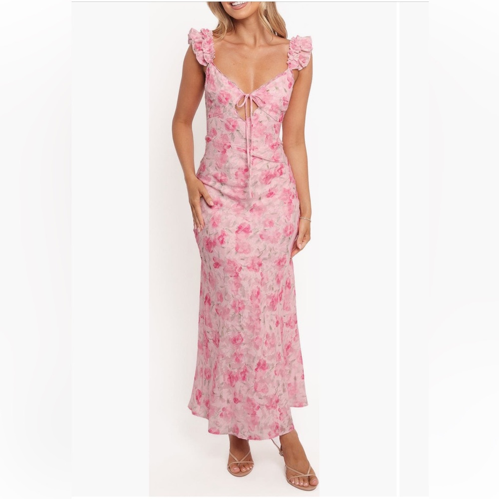 JEAN MAXI DRESS - PINK FLORAL Petal & Pup